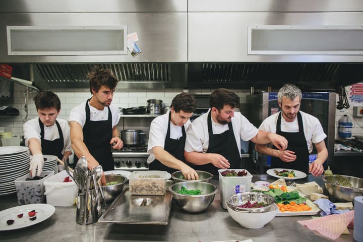 Bridebook.co.uk chefs in action prepping the wedding meal