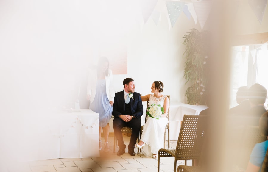 South West | Cornwall | Porthtowan | Autumn | Coastal | DIY | Blue | White | Bar | Real Wedding | Helen Court Photography #Bridebook #RealWedding #WeddingIdeas Bridebook.co.uk