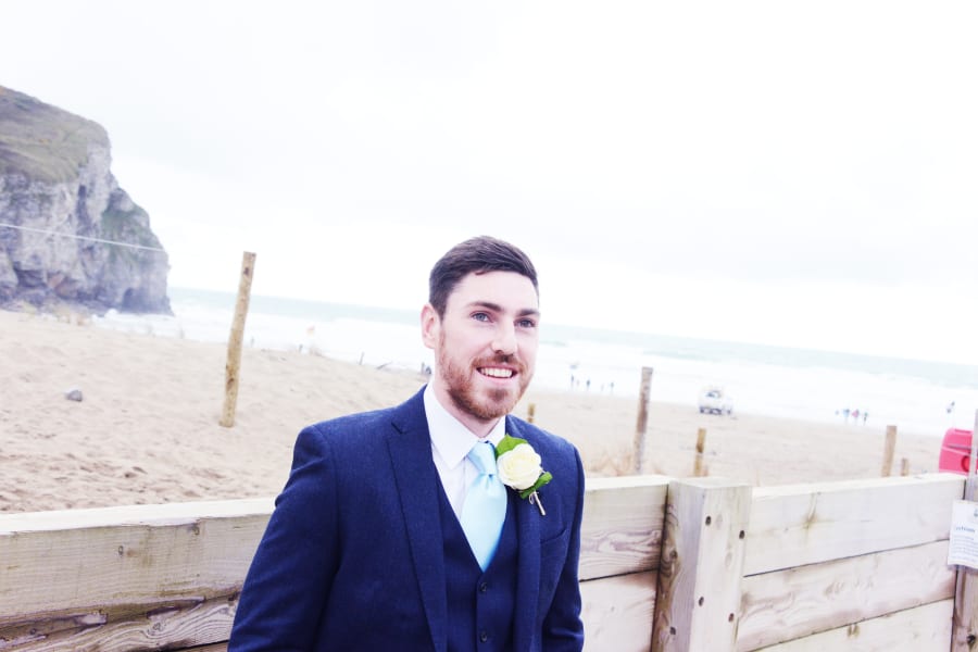 South West | Cornwall | Porthtowan | Autumn | Coastal | DIY | Blue | White | Bar | Real Wedding | Helen Court Photography #Bridebook #RealWedding #WeddingIdeas Bridebook.co.uk