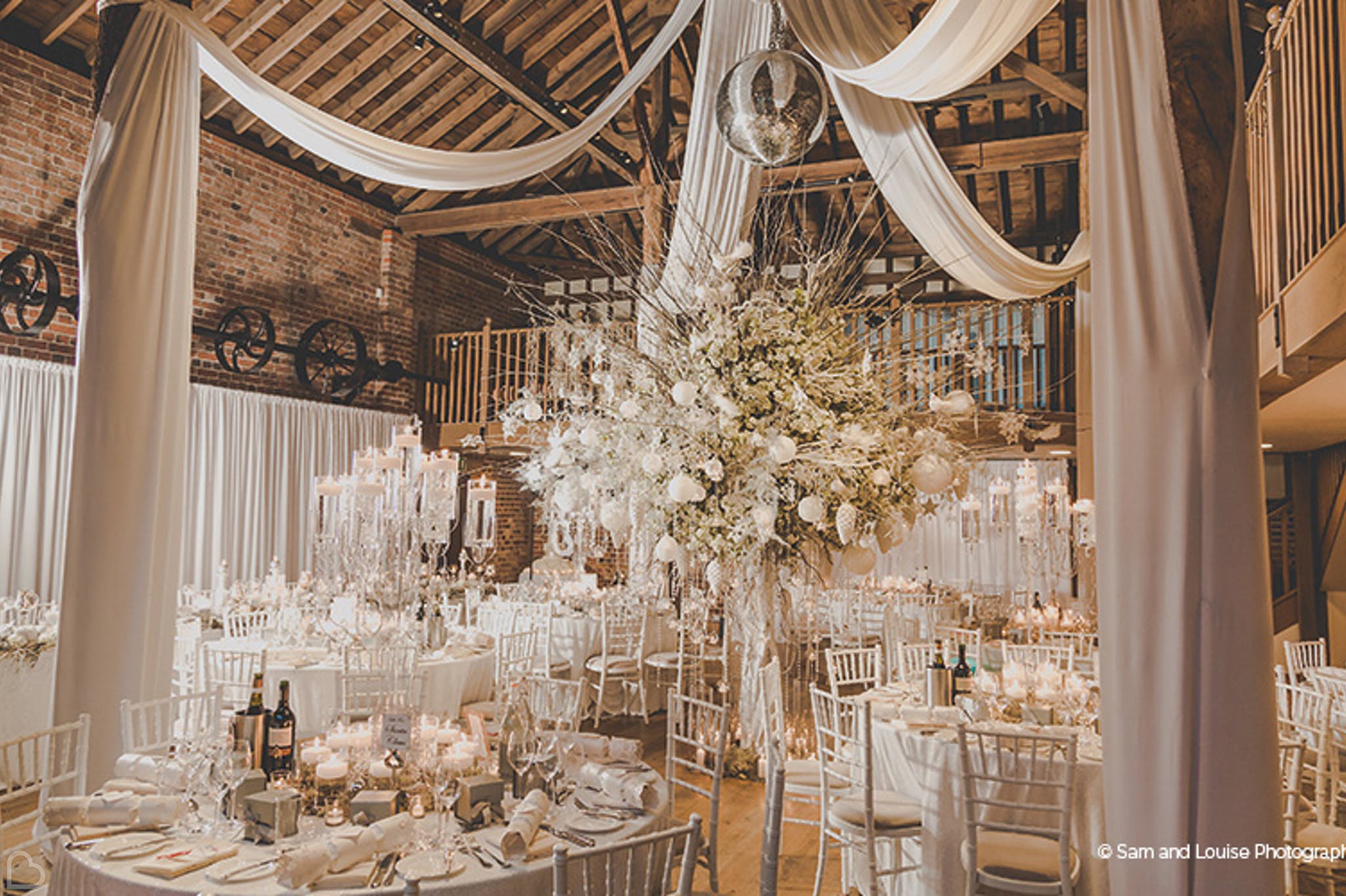 gayned park wedding venue barn decorated for wedding
