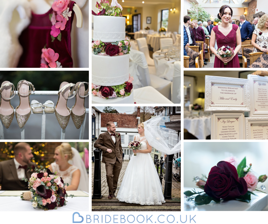 South West | Hampshire | Lymington | Winter | Traditional | Christmas | Maroon | Brown | Hotel | Real Wedding | Jennie Franklin #Bridebook #RealWedding #WeddingIdeas Bridebook.co.uk 