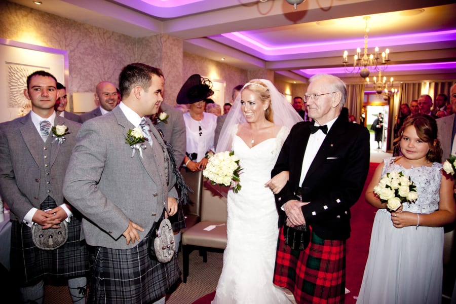 Scotland | Renfrewshire | Bishopton | Autumn | Classic | Modern | Blue | Cream | Country Club | Real Wedding | Sheila Galvin #Bridebook #RealWedding #WeddingIdeas Bridebook.co.uk