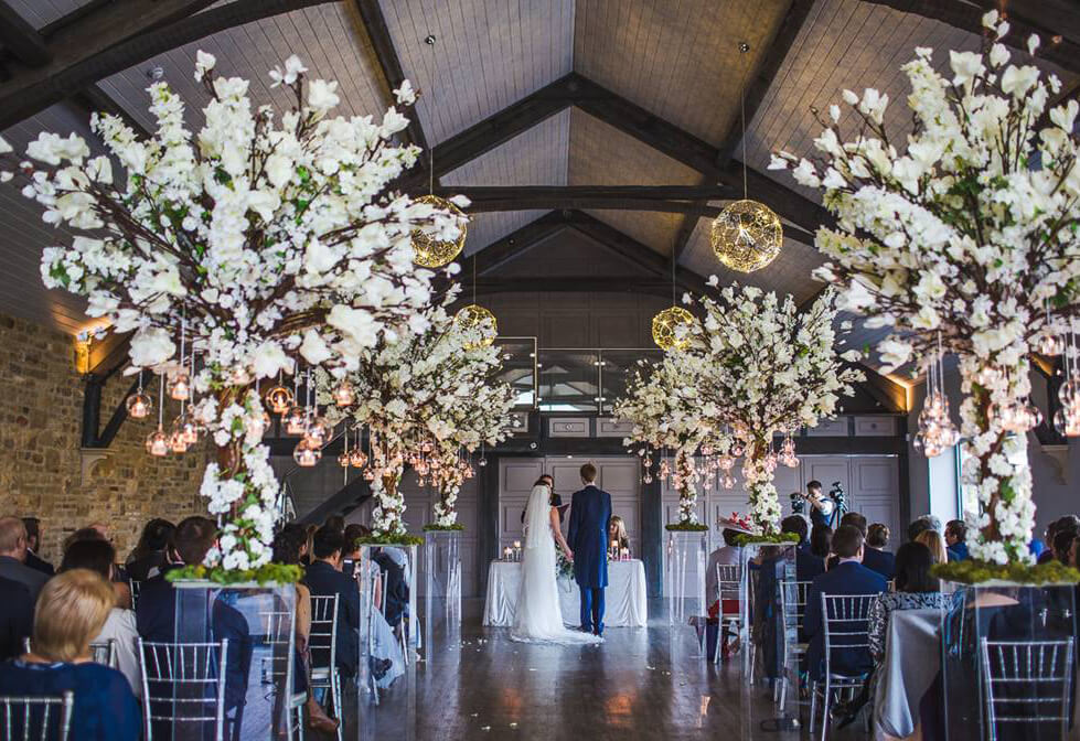 wedding ceremony at the barn richmond a barn wedding venue in yorkshire