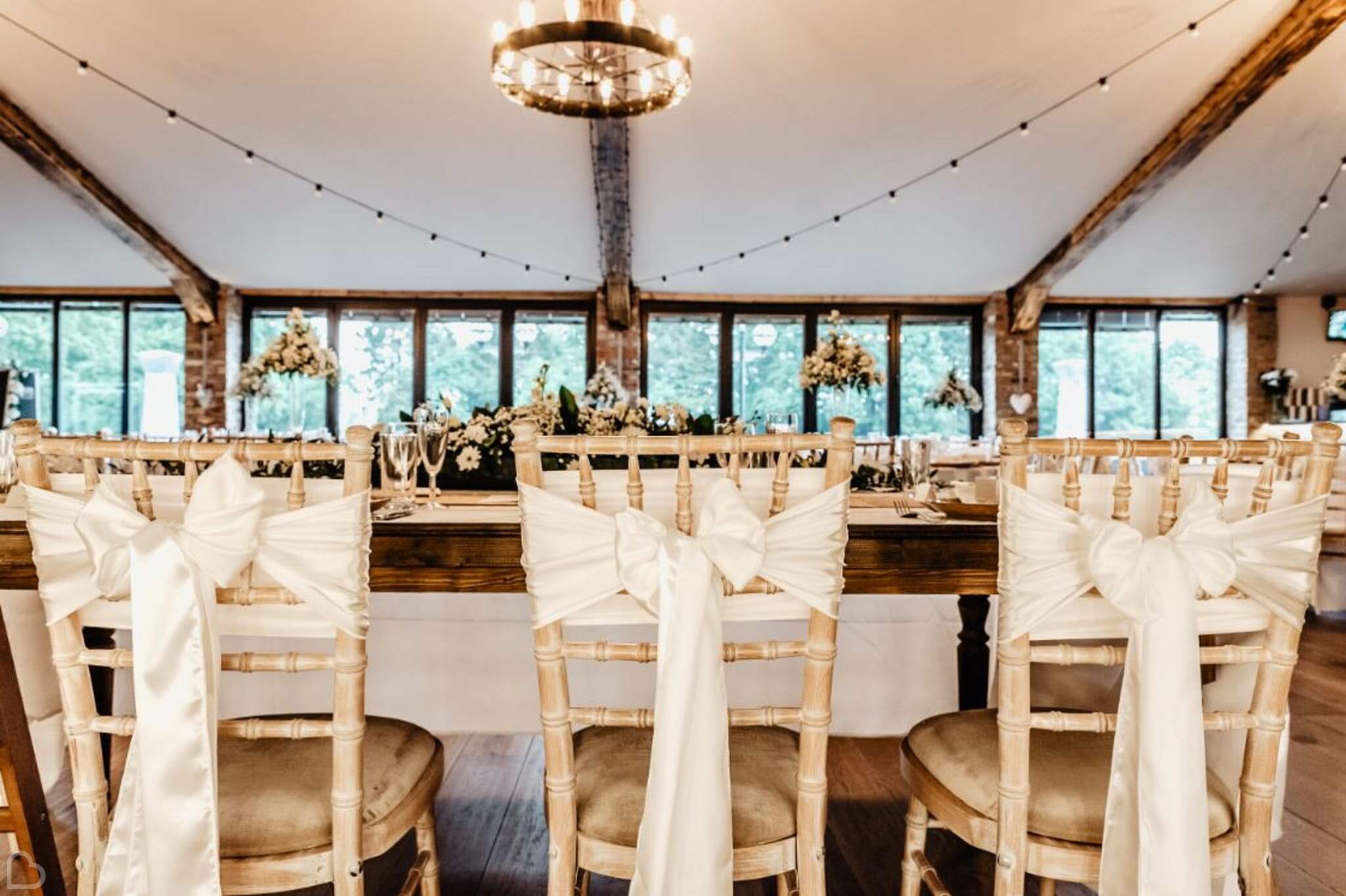 chairs set up for wedding at villa farm a barn wedding venue in yorkshire