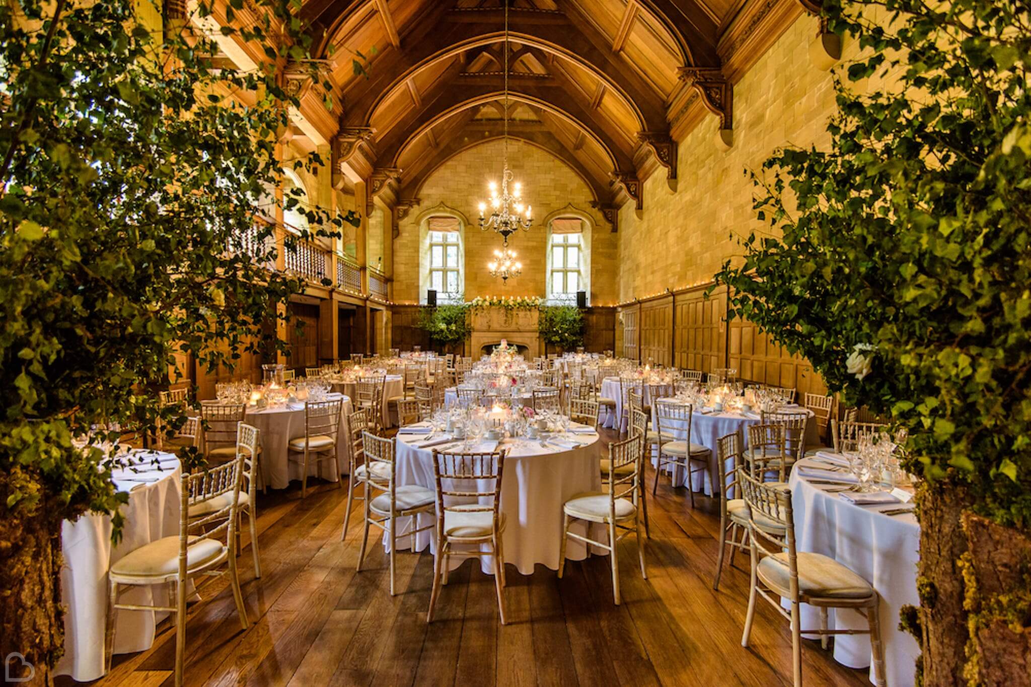 archnagairn castle interior decorated for a wedding