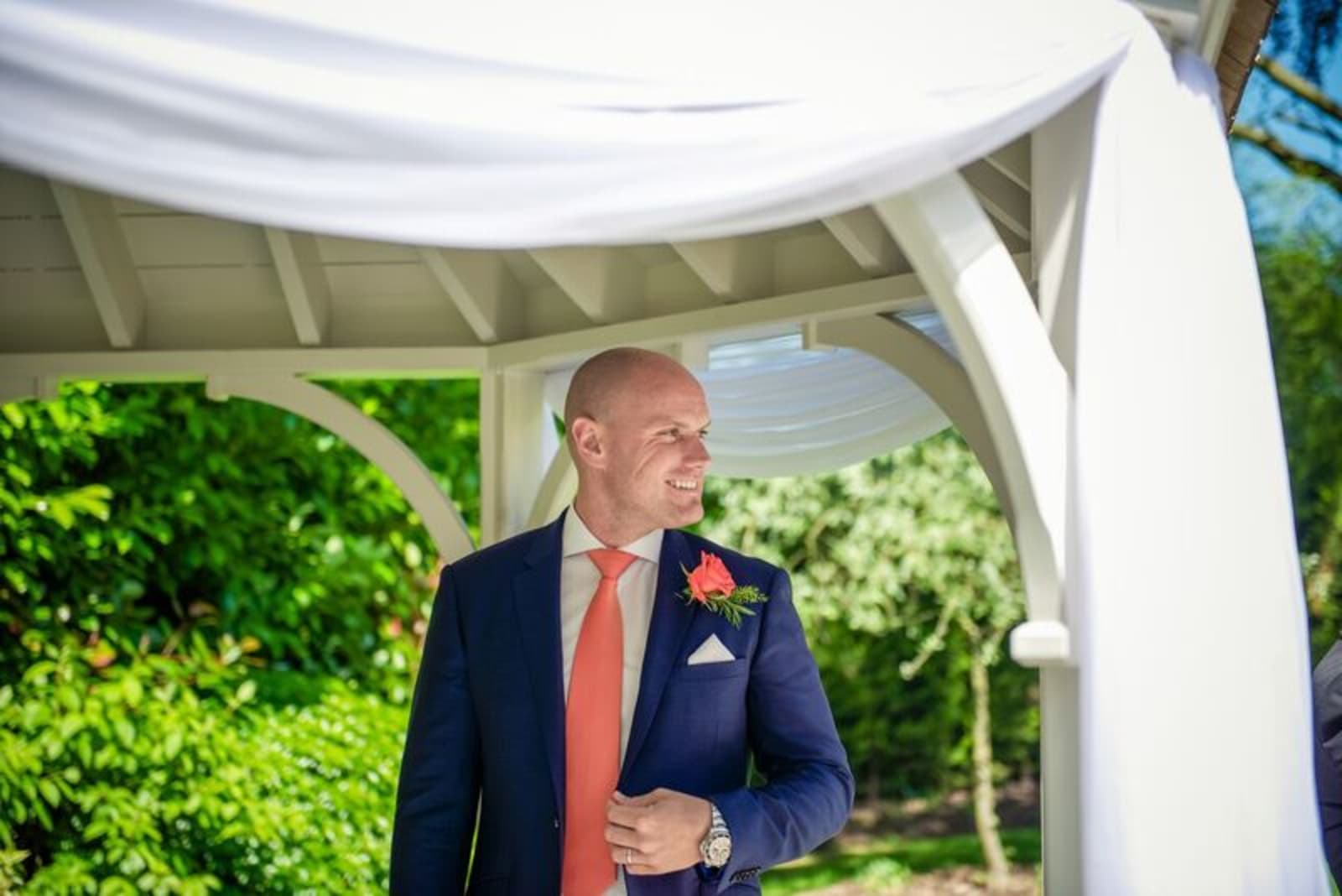 South East | Sussex | Crawley | Summer | Outdoor | Garden | Blue | Orange | Manor House | Real Wedding | Hajley Photography #Bridebook #RealWedding #WeddingIdeas Bridebook.co.uk