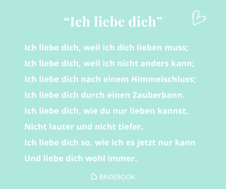 "Ich liebe dich" von Johann Wolfgang von Goethe