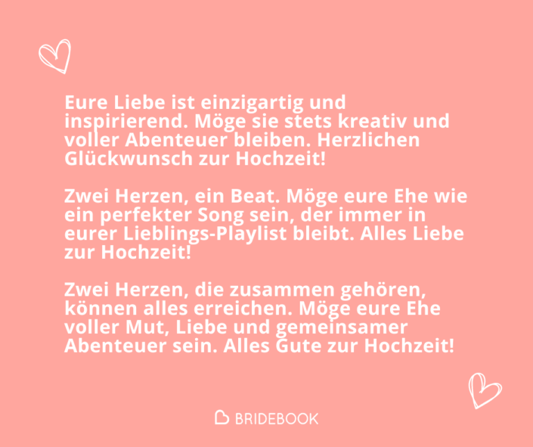 Moderne Hochzeitsglückwünsche - Ideen