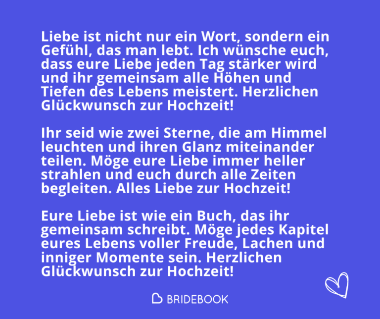 Romantische Hochzeitsglückwünsche - Ideen