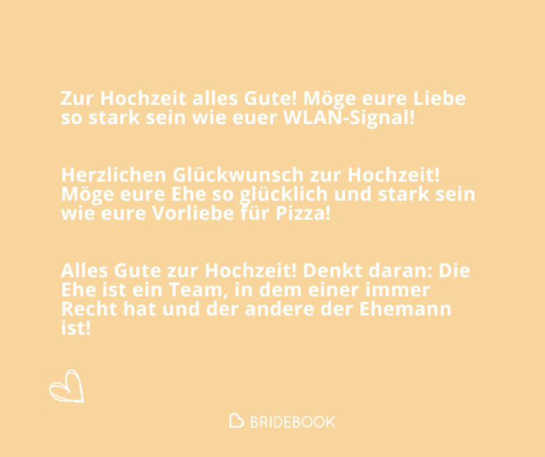 Humorvolle Hochzeitsglückwünsche - Ideen