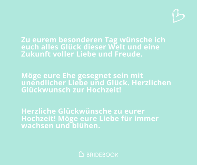Traditionelle Hochzeitsglückwünsche - Ideen