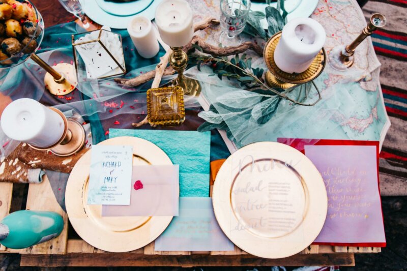 Wedding table with stationary