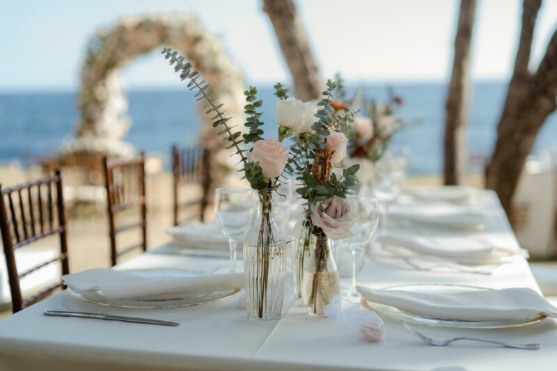 Wedding table on a beach