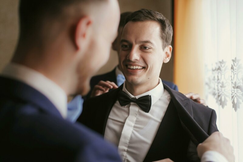 Smiling groom