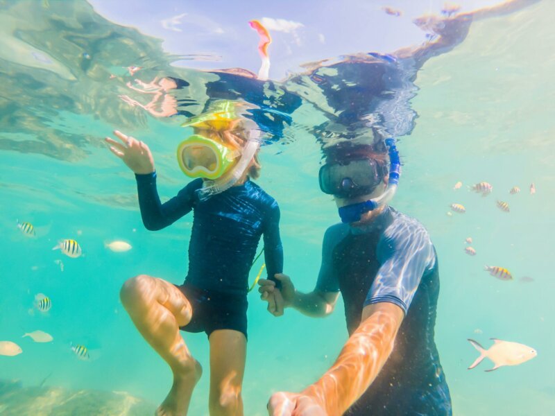 Snorkeling couple