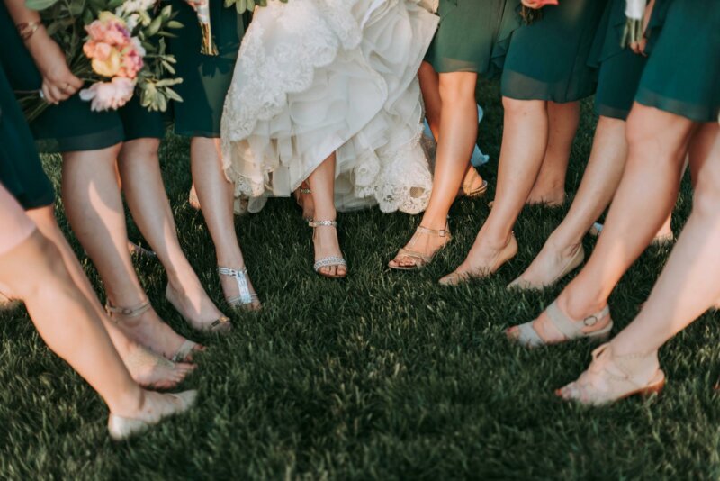 Bride and bridesmaids shoes