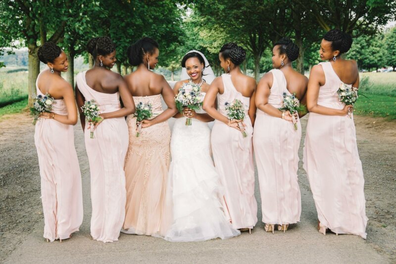 Bride and bridesmaids