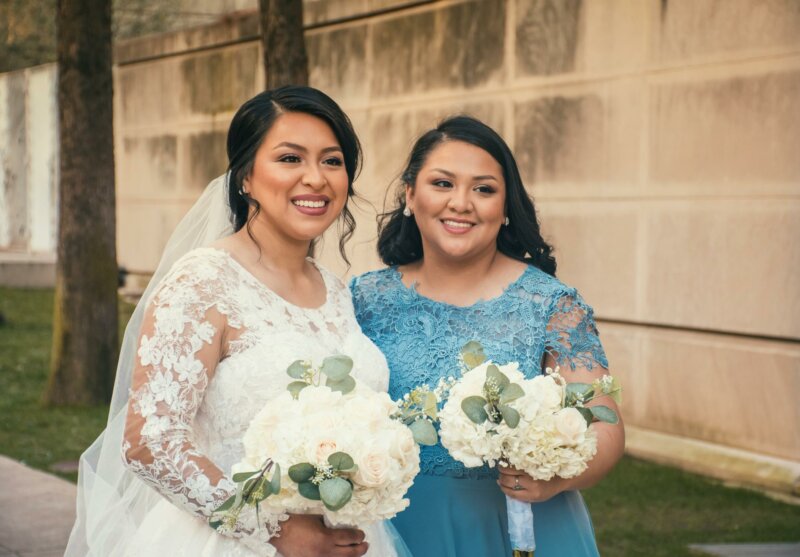 Bride and maid of honour