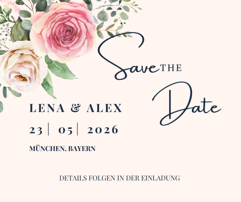 Save-the-Date-Karte – Beispiel